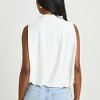 High Neck Sleeveless Loose Cropped Top