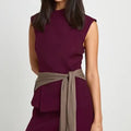 High Necked Wrap Around Sleeveless Top