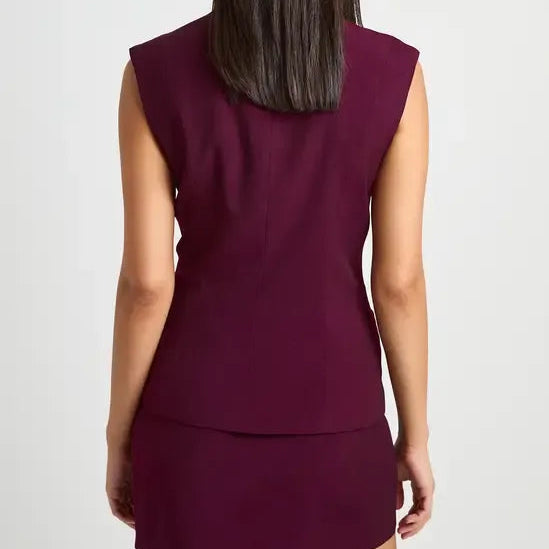 High Necked Wrap Around Sleeveless Top