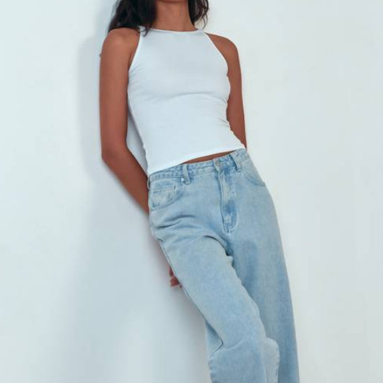 Women's Halter Neck Slim Fit Short Tank Top