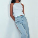 Women's Halter Neck Slim Fit Short Tank Top