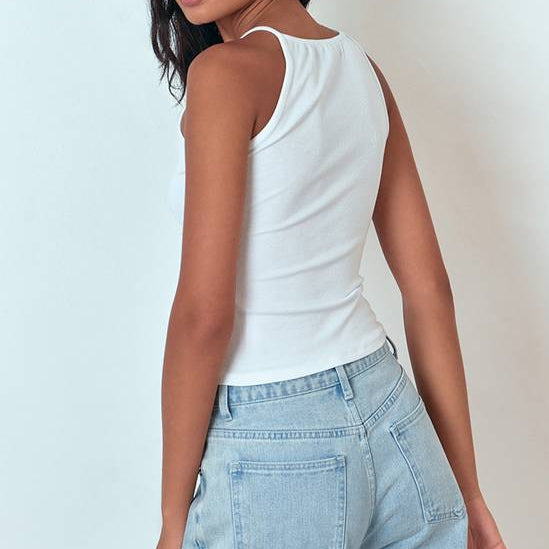 Women's Halter Neck Slim Fit Short Tank Top