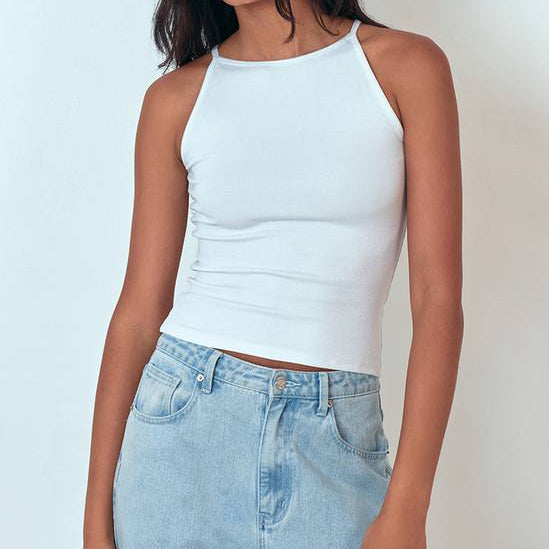 Women's Halter Neck Slim Fit Short Tank Top