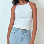 Women's Halter Neck Slim Fit Short Tank Top