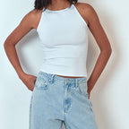 Women's Halter Neck Slim Fit Short Tank Top
