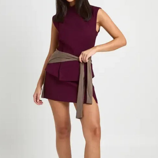 High Necked Wrap Around Sleeveless Top